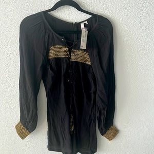 Black & Gold Beaded Romper